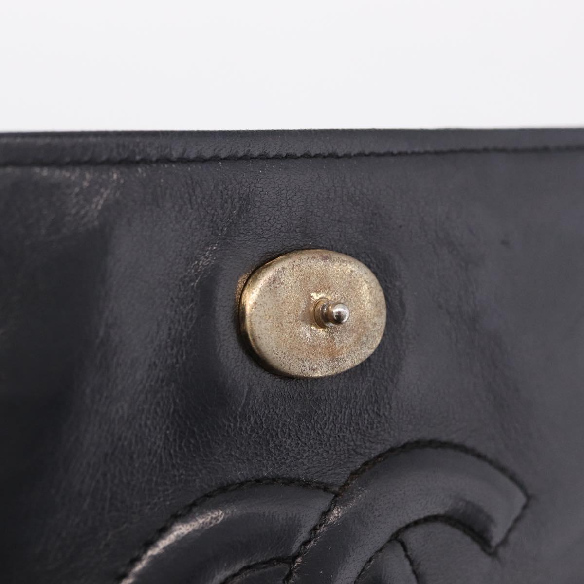 CHANEL Matelasse Chain Shoulder Bag Nylon Black Gold Tone CC Auth BA16807A