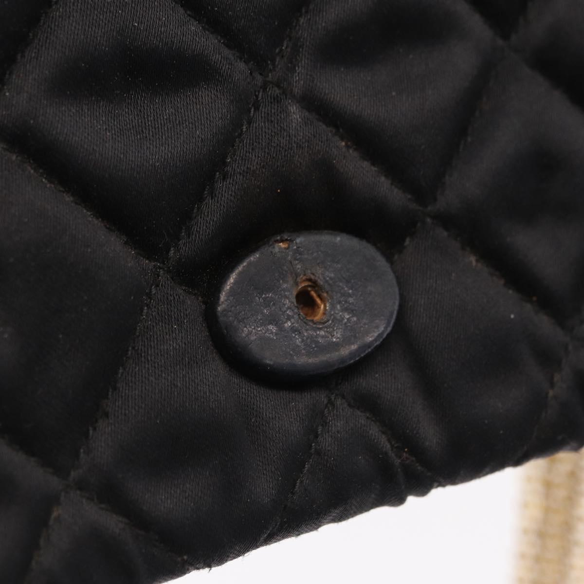 CHANEL Matelasse Chain Shoulder Bag Nylon Black Gold Tone CC Auth BA16807A