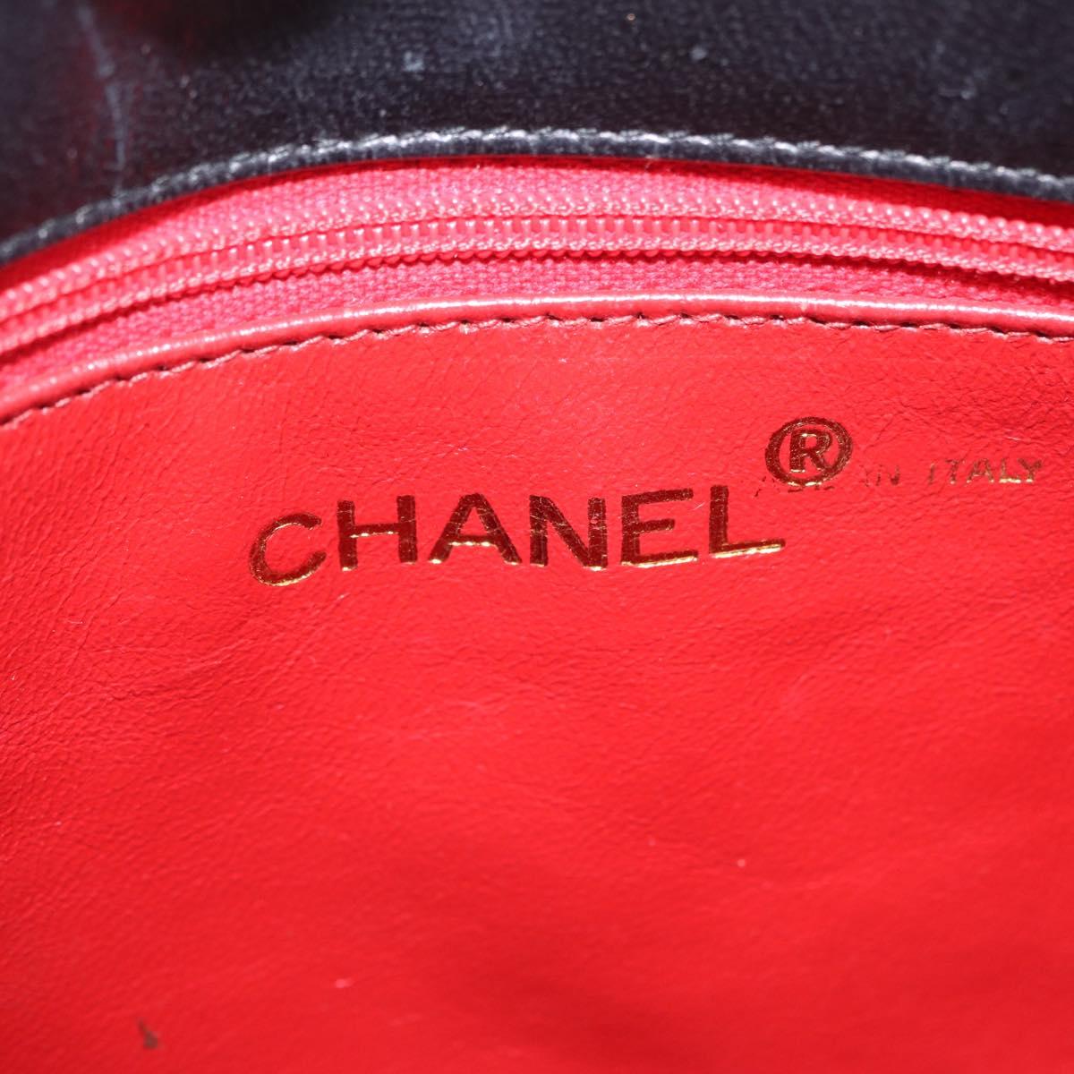 CHANEL Matelasse Chain Shoulder Bag Nylon Black Gold Tone CC Auth BA16807A