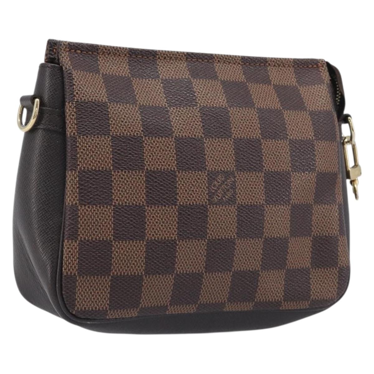 LOUIS VUITTON Damier Ebene Trousse Make Up Pouch N51982 LV Auth BA16808