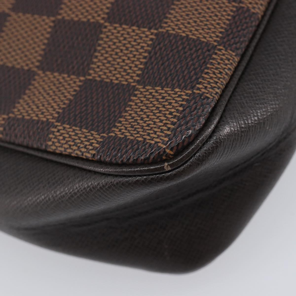 LOUIS VUITTON Damier Ebene Trousse Make Up Pouch N51982 LV Auth BA16808
