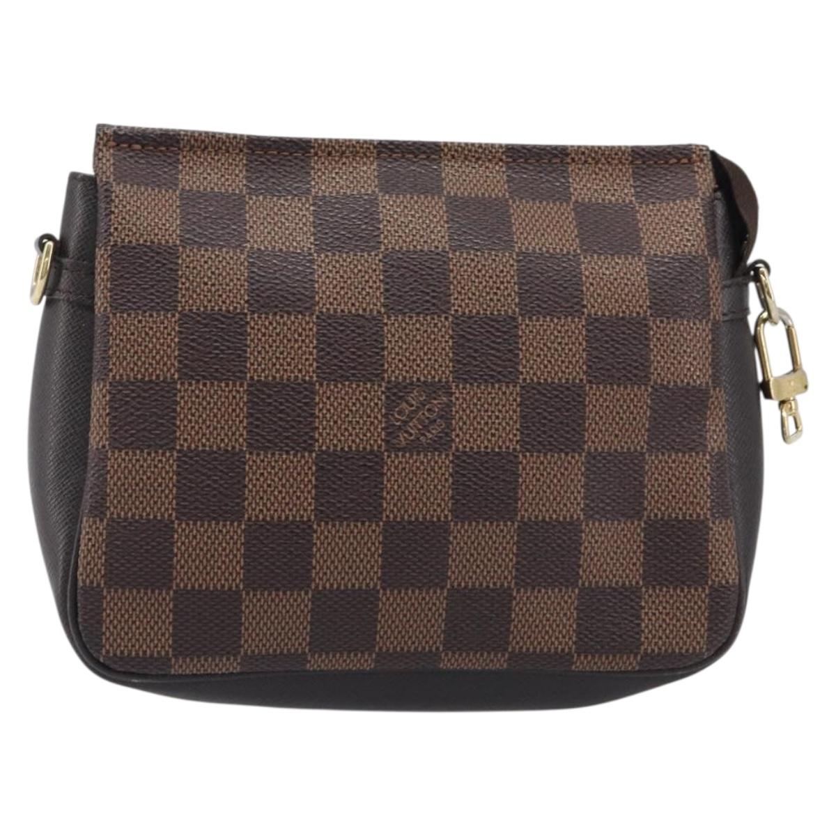 LOUIS VUITTON Damier Ebene Trousse Make Up Pouch N51982 LV Auth BA16808