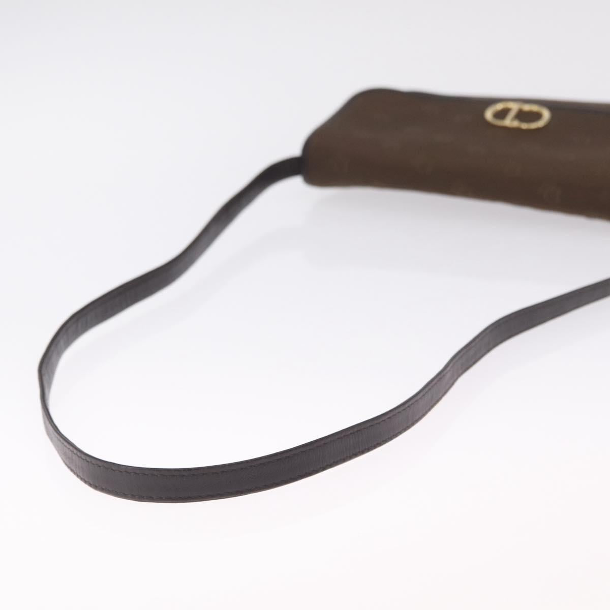 Christian Dior Honeycomb Shoulder Bag Canvas Brown Gold Tone Auth BA16813
