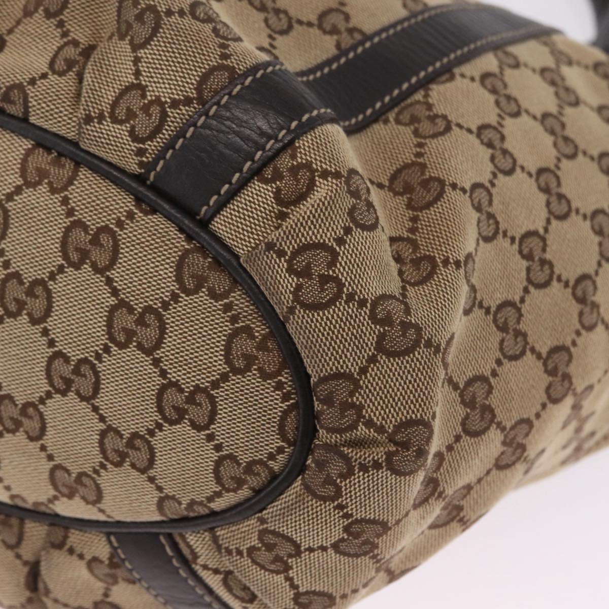 GUCCI GG Canvas Abbey Hand Bag Beige Gold Tone 211982 Auth BA16814