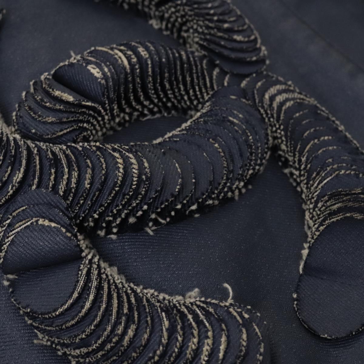 CHANEL COCO Mark Tote Bag Coated Canvas Blue CC Auth BA1682