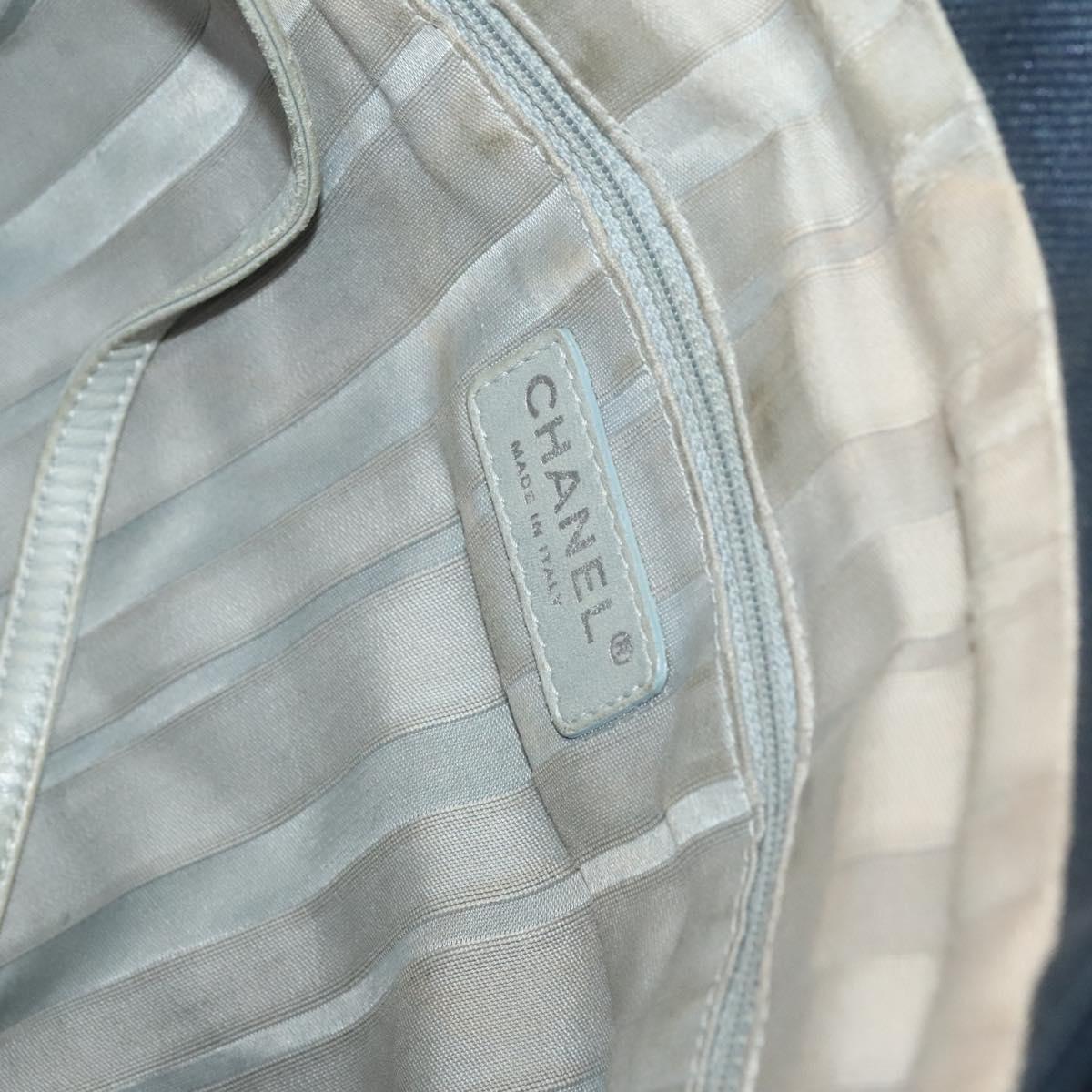 CHANEL COCO Mark Tote Bag Coated Canvas Blue CC Auth BA1682