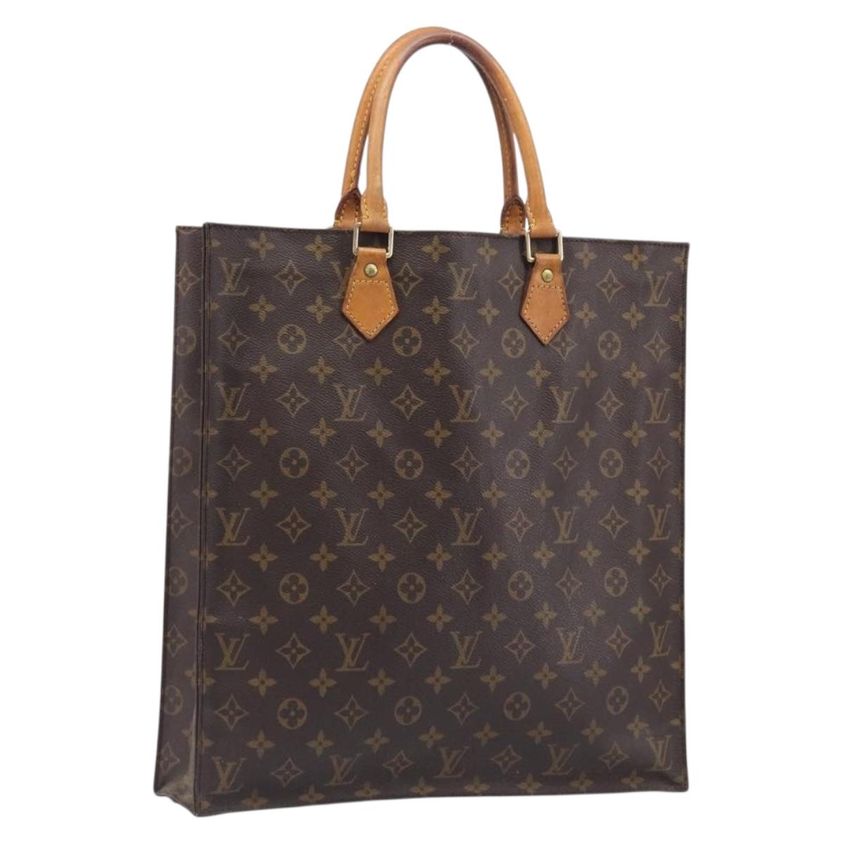 LOUIS VUITTON Monogram Sac Plat Hand Bag M51140 LV Auth BA16830
