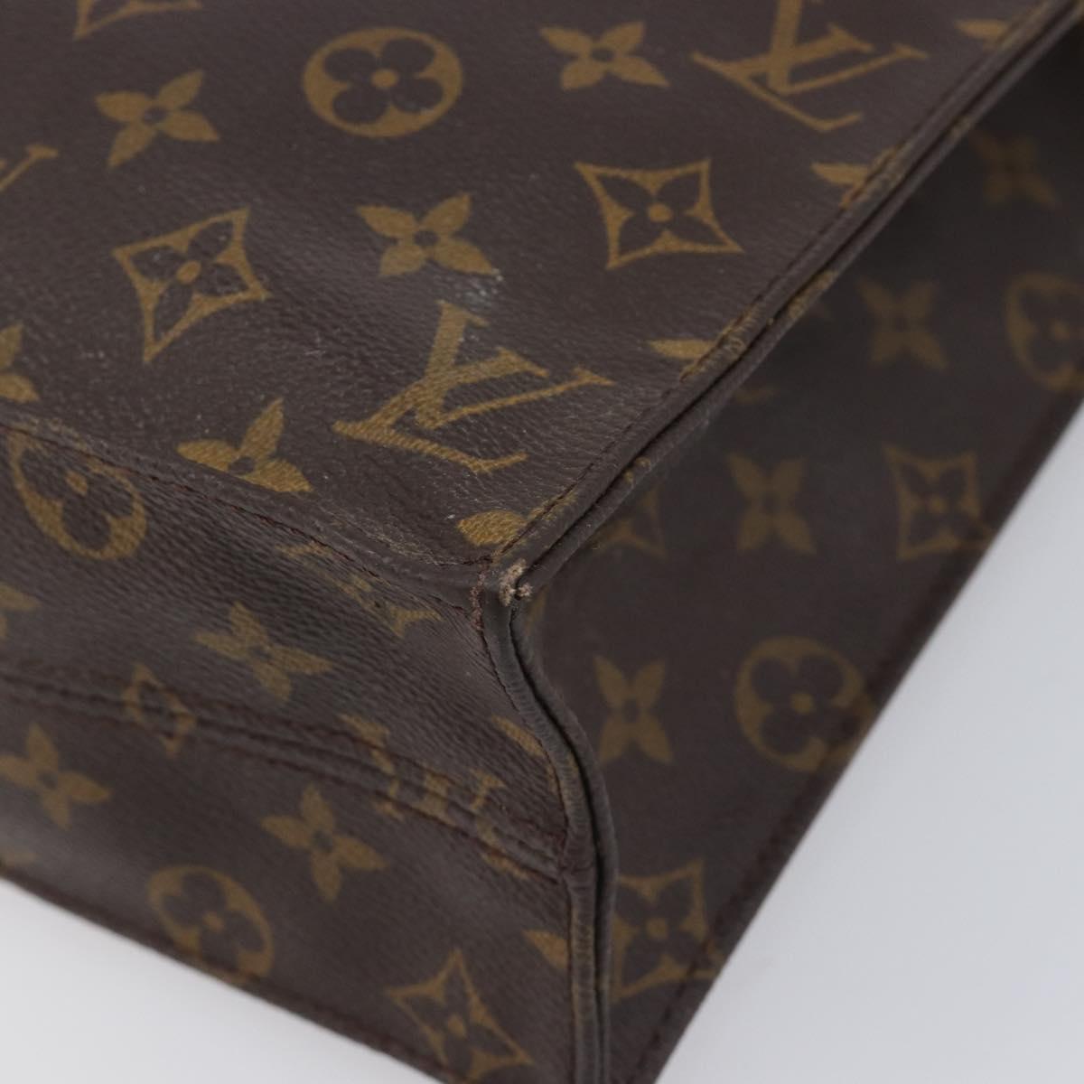 LOUIS VUITTON Monogram Sac Plat Hand Bag M51140 LV Auth BA16830