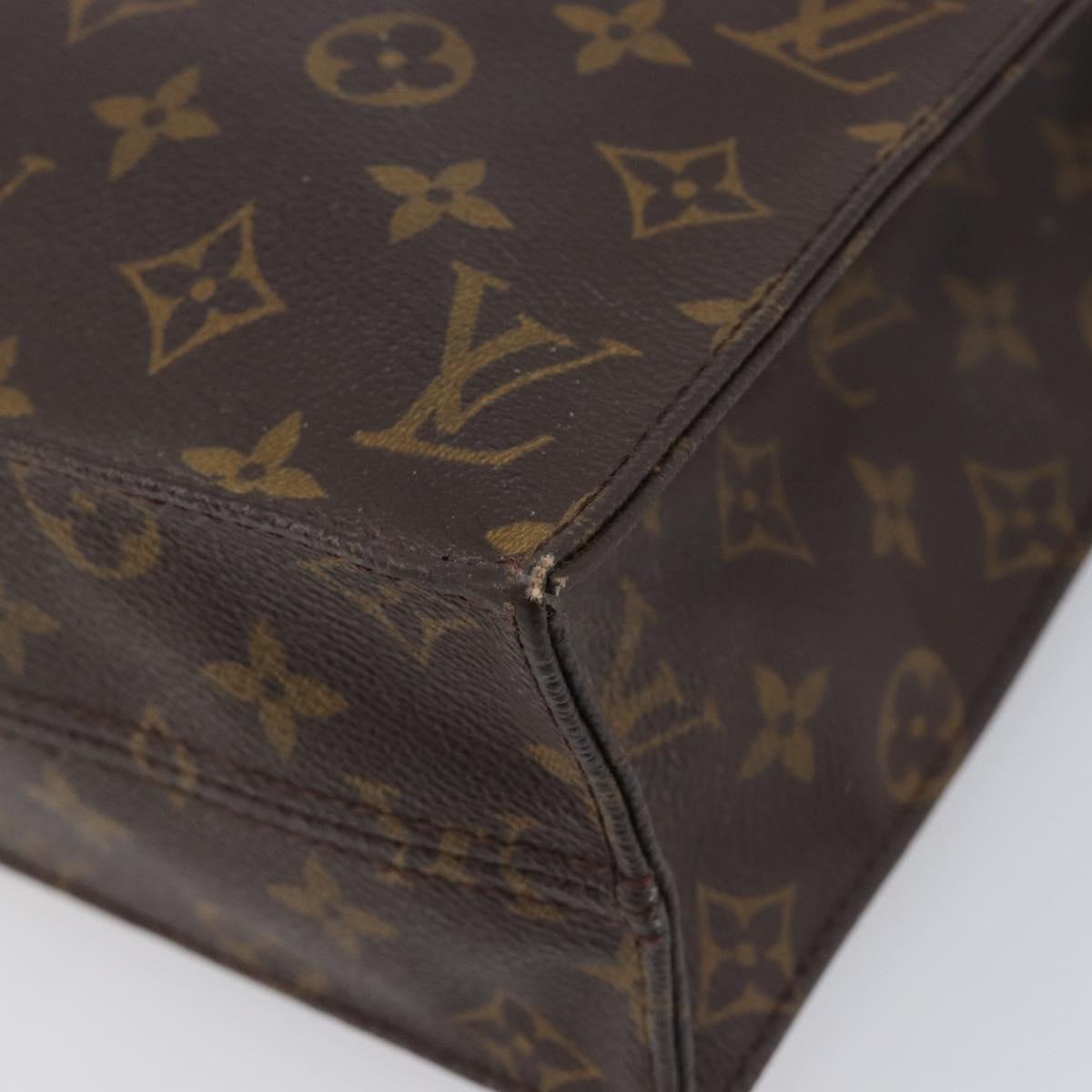LOUIS VUITTON Monogram Sac Plat Hand Bag M51140 LV Auth BA16830