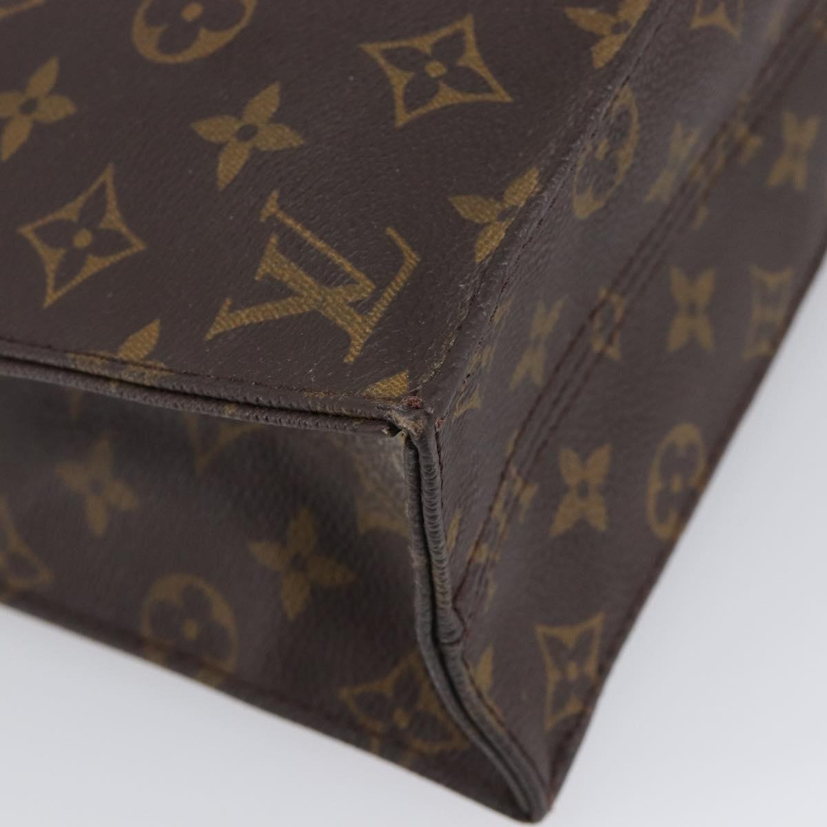 LOUIS VUITTON Monogram Sac Plat Hand Bag M51140 LV Auth BA16830