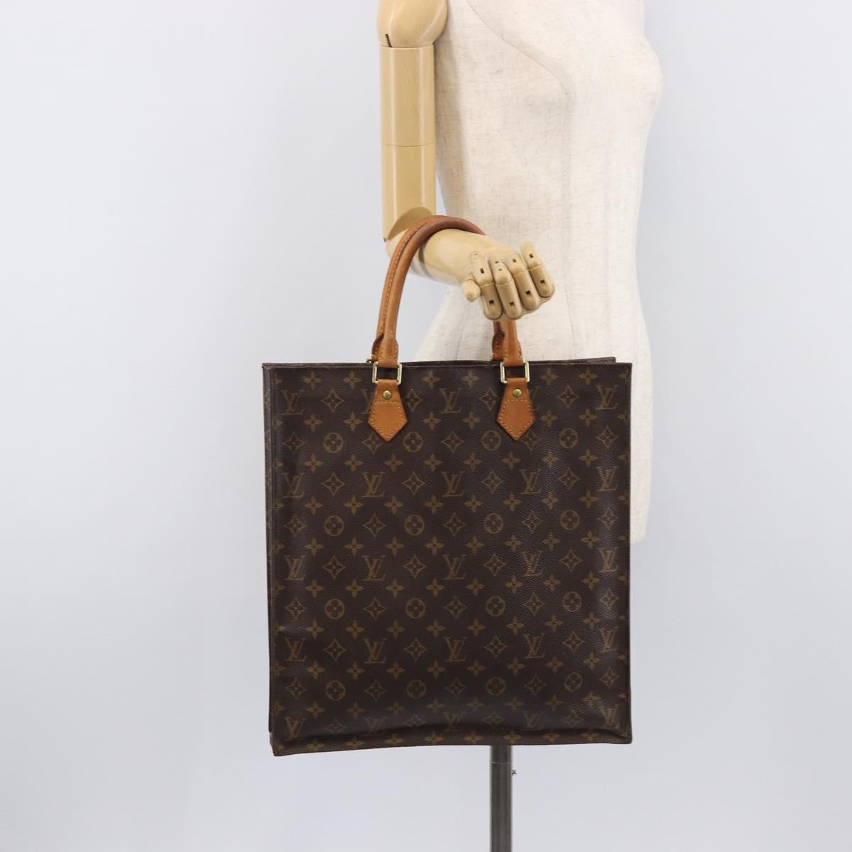 LOUIS VUITTON Monogram Sac Plat Hand Bag M51140 LV Auth BA16830