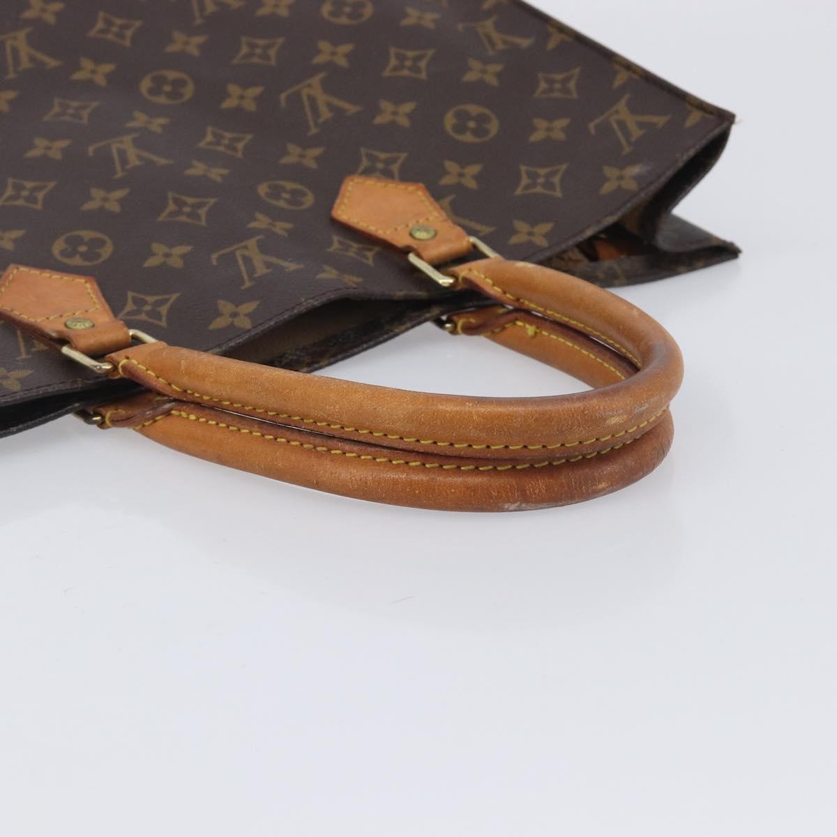 LOUIS VUITTON Monogram Sac Plat Hand Bag M51140 LV Auth BA16830
