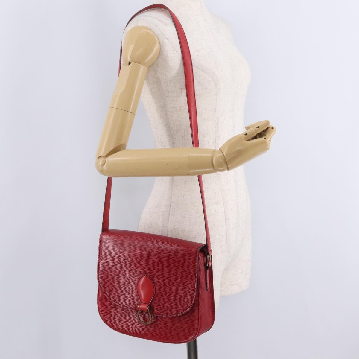 LOUIS VUITTON Epi Saint Cloud GM Shoulder Bag Red M52197 LV Auth BA16833