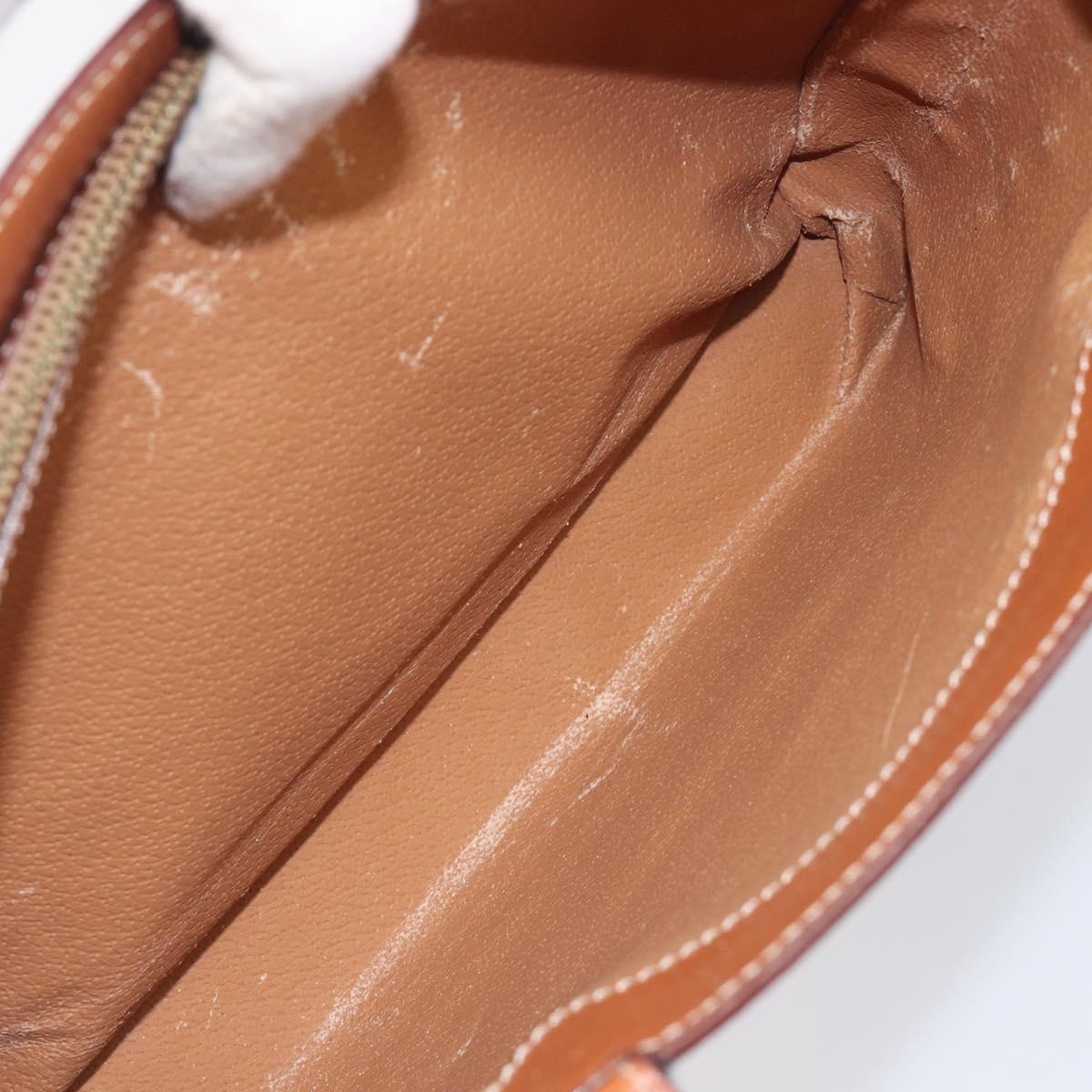 CELINE Macadam Hand Bag PVC Brown Gold Tone Auth BA16840