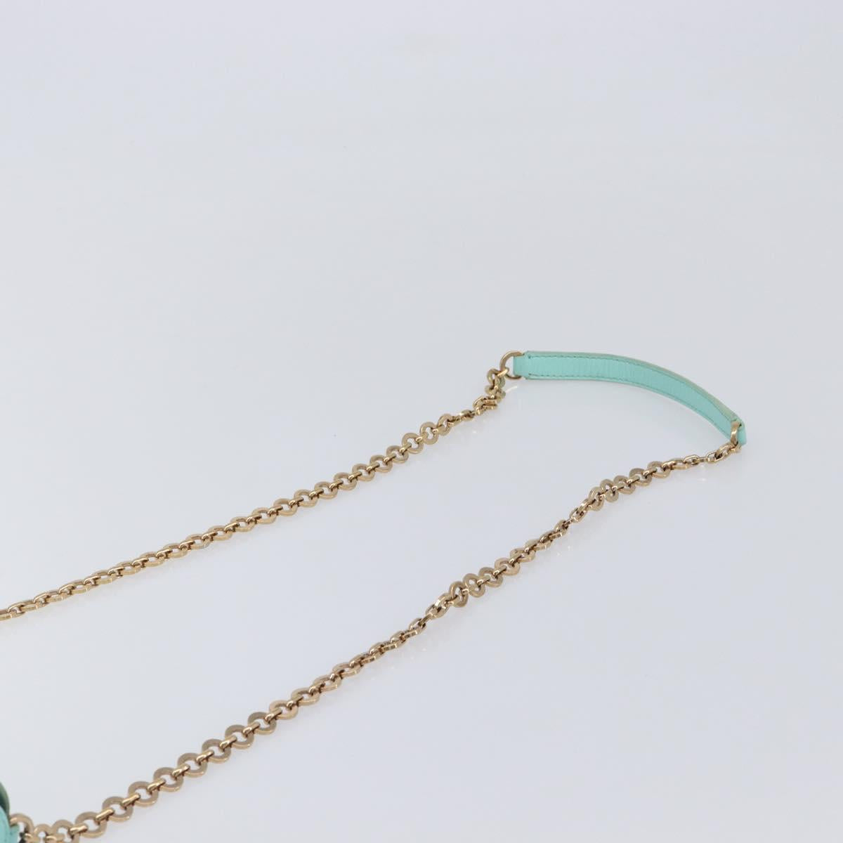 Salvatore Ferragamo Gancini Chain Shoulder Bag Leather Light Blue Auth BA16843A