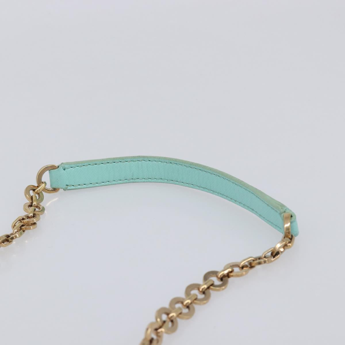 Salvatore Ferragamo Gancini Chain Shoulder Bag Leather Light Blue Auth BA16843A