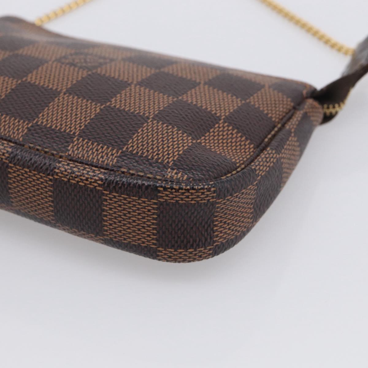 LOUIS VUITTON Damier Ebene Mini Pochette Accessoires Pouch N58009 Auth BA16847A