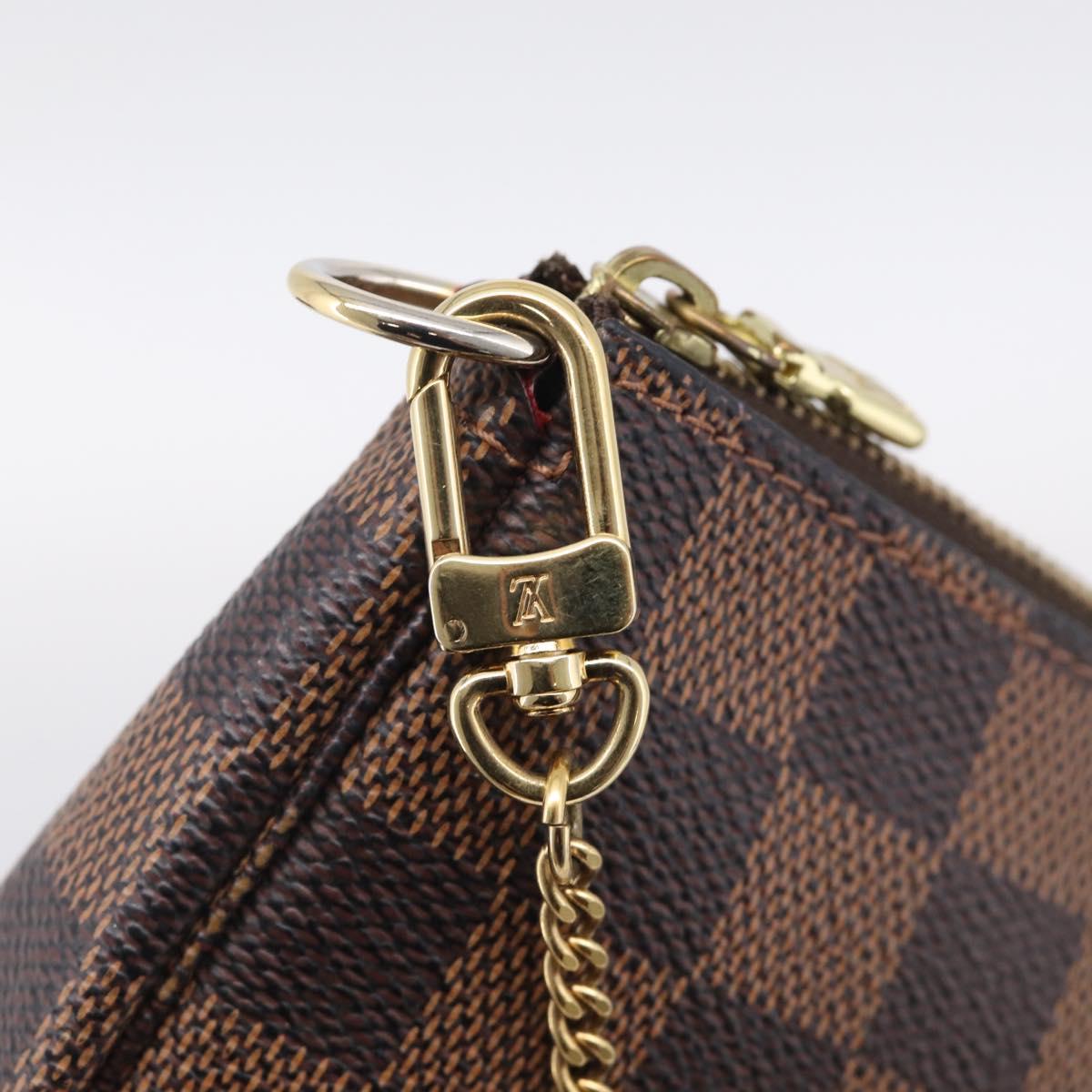 LOUIS VUITTON Damier Ebene Mini Pochette Accessoires Pouch N58009 Auth BA16847A