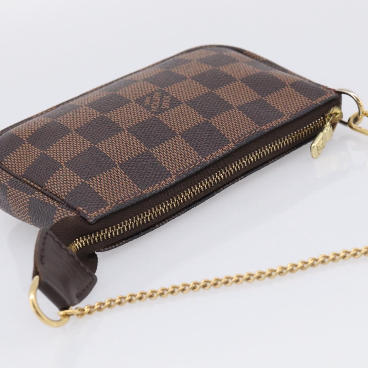 LOUIS VUITTON Damier Ebene Mini Pochette Accessoires Pouch N58009 Auth BA16847A