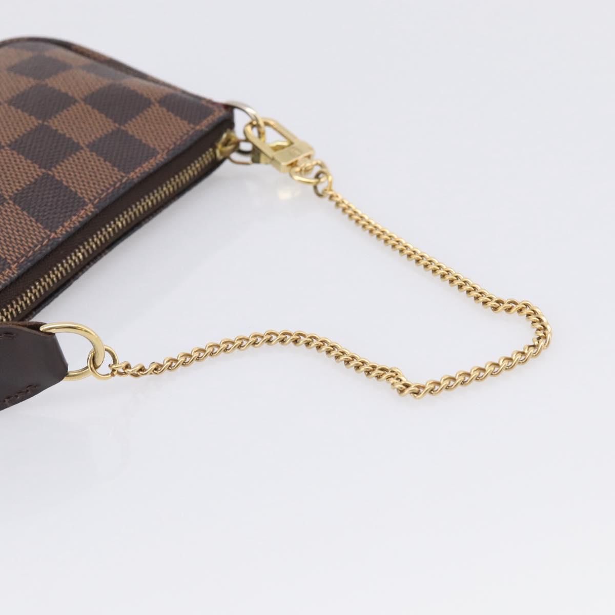 LOUIS VUITTON Damier Ebene Mini Pochette Accessoires Pouch N58009 Auth BA16847A
