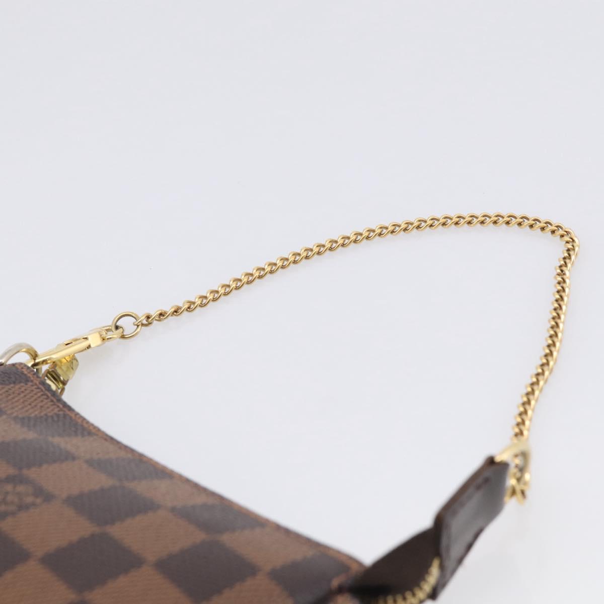 LOUIS VUITTON Damier Ebene Mini Pochette Accessoires Pouch N58009 Auth BA16847A