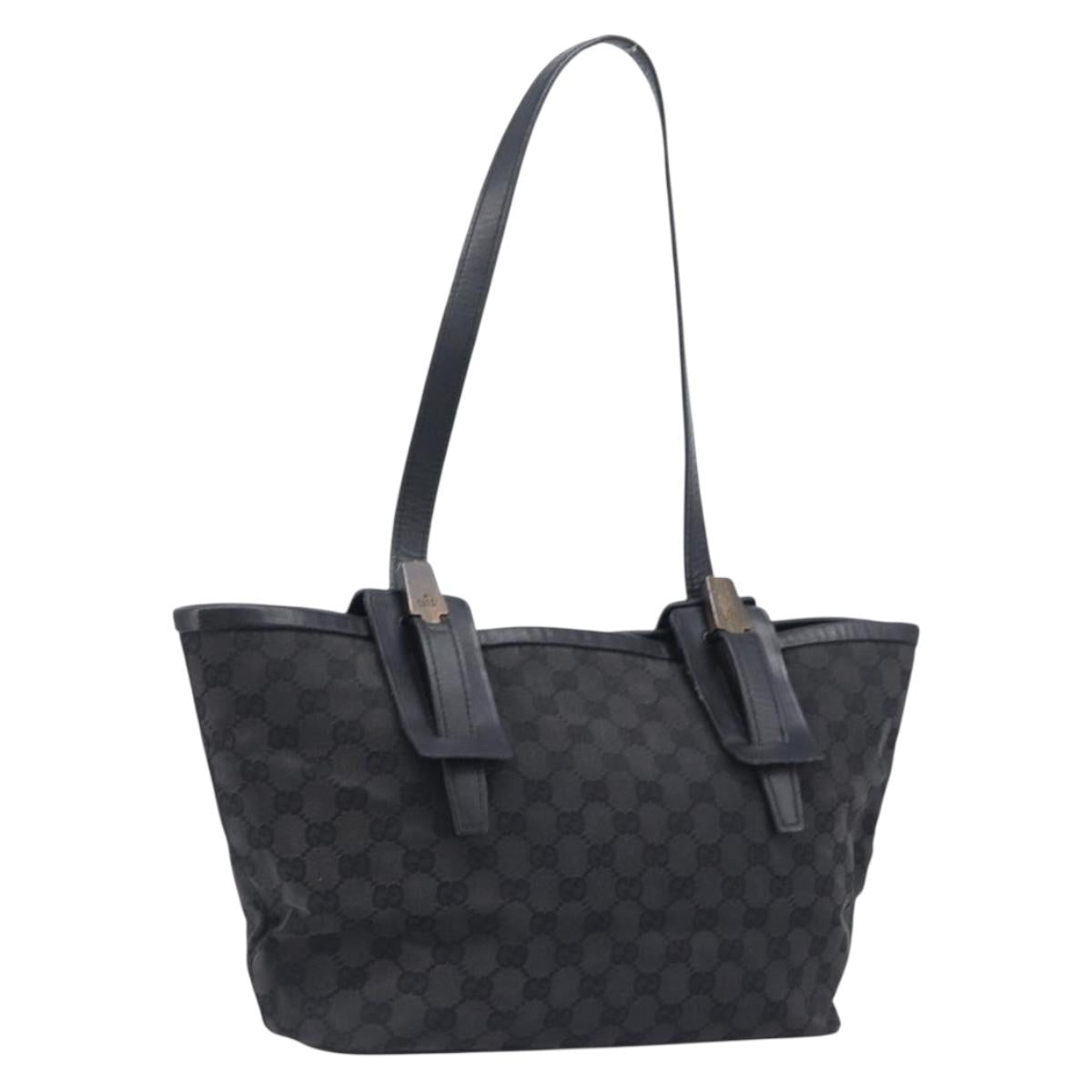 GUCCI GG Canvas Tote Bag Black 106241 Auth BA16850