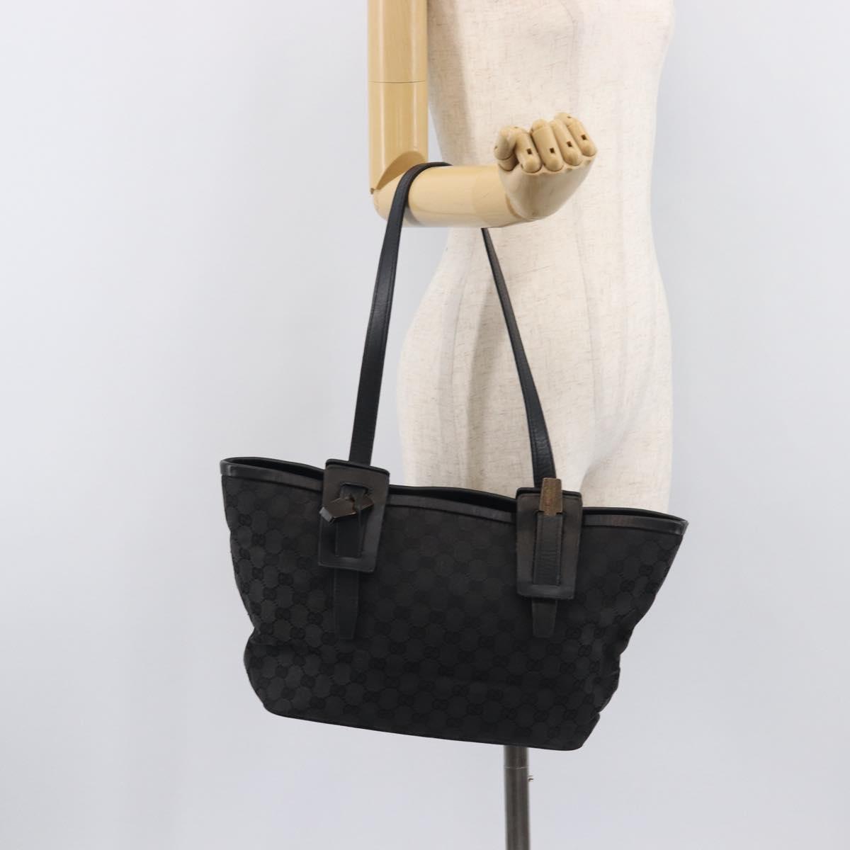 GUCCI GG Canvas Tote Bag Black 106241 Auth BA16850