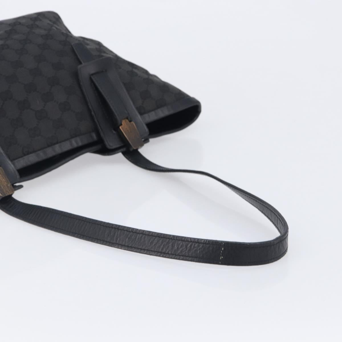 GUCCI GG Canvas Tote Bag Black 106241 Auth BA16850