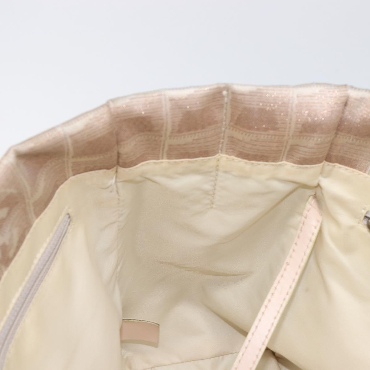 CHANEL New Travel Line Hand Bag Canvas Gold CC Auth BA16853