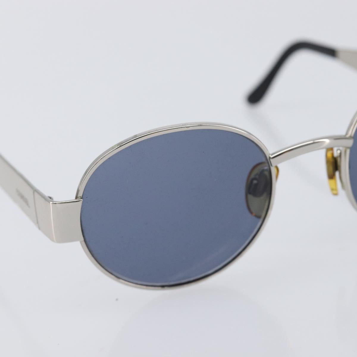 CHANEL Sunglasses Metal Silver Black CC Auth BA16858