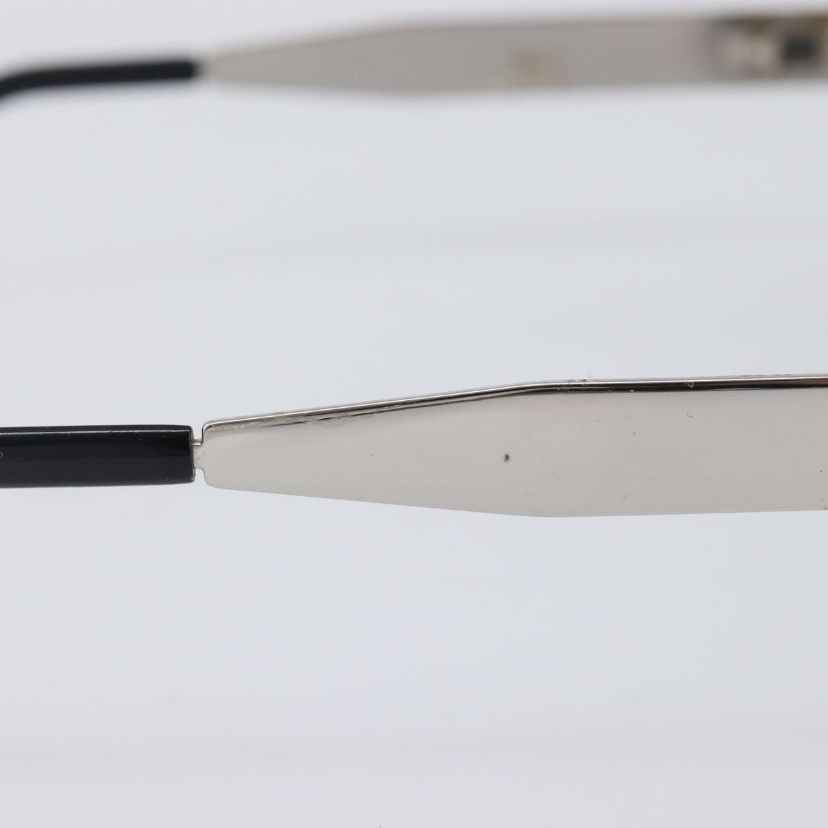 CHANEL Sunglasses Metal Silver Black CC Auth BA16858