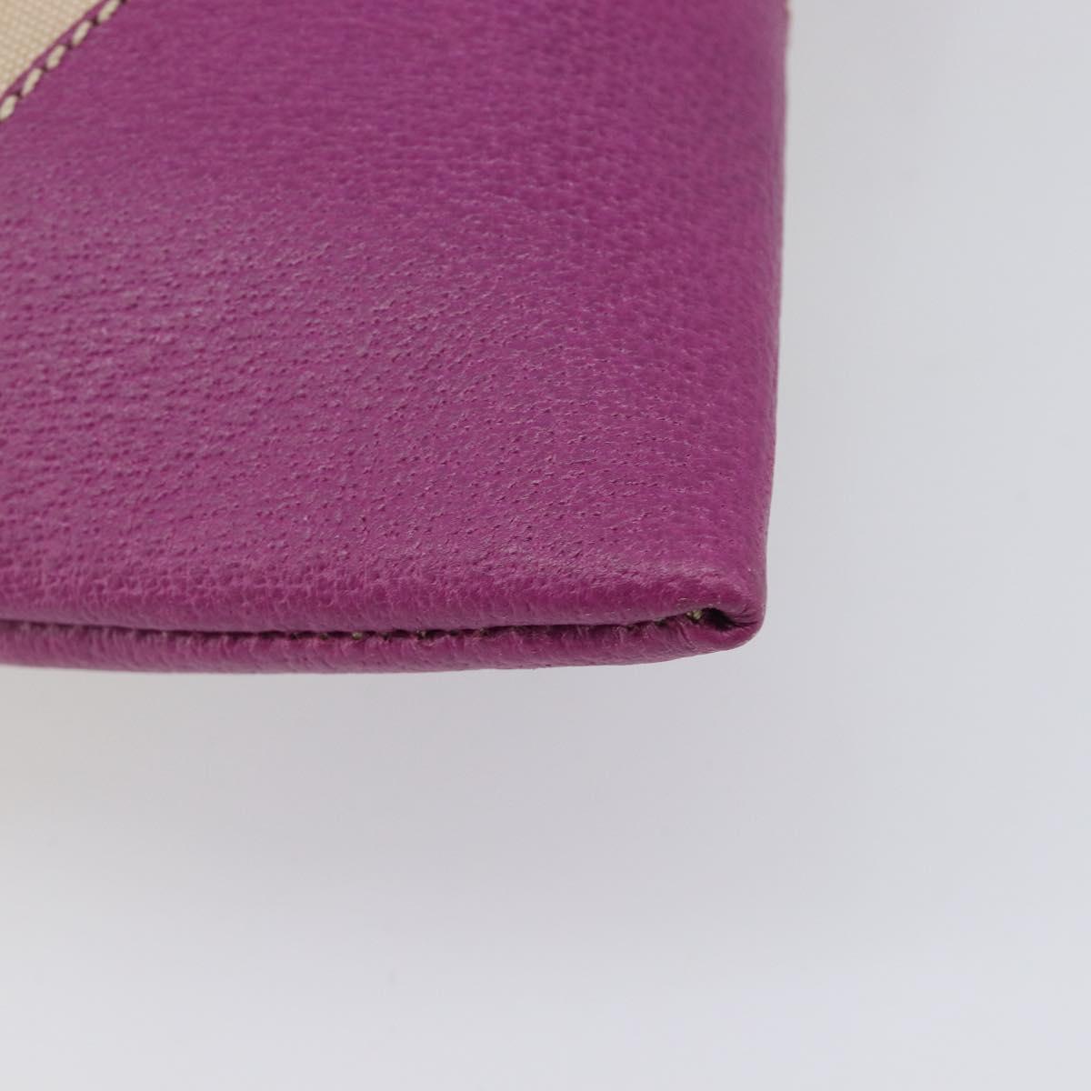 PRADA Hand Bag Canvas Beige Purple Auth BA16859