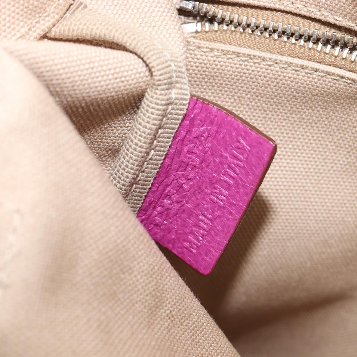 PRADA Hand Bag Canvas Beige Purple Auth BA16859