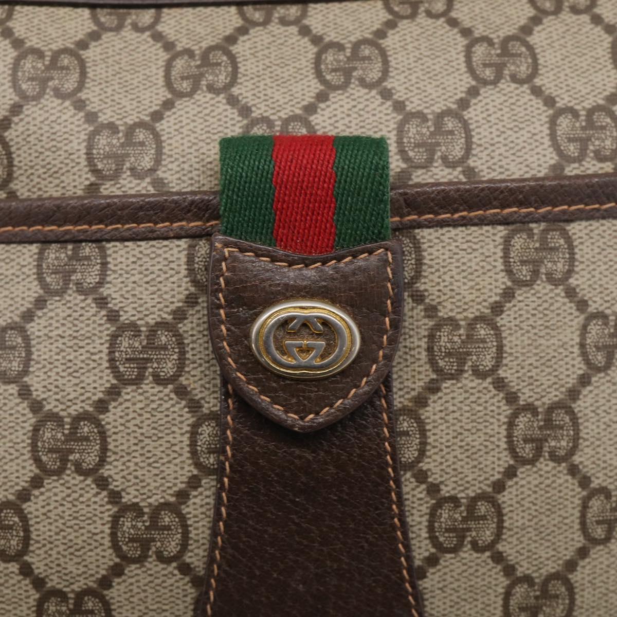 GUCCI GG Supreme Web Sherry Line Shoulder Bag PVC Beige 89 02 032 Auth BA16860