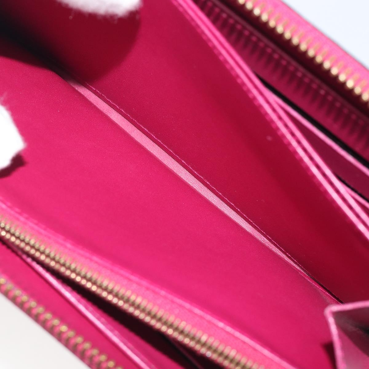LOUIS VUITTON Monogram Vernis Zippy Wallet Magenta M61379 LV Auth BA16861