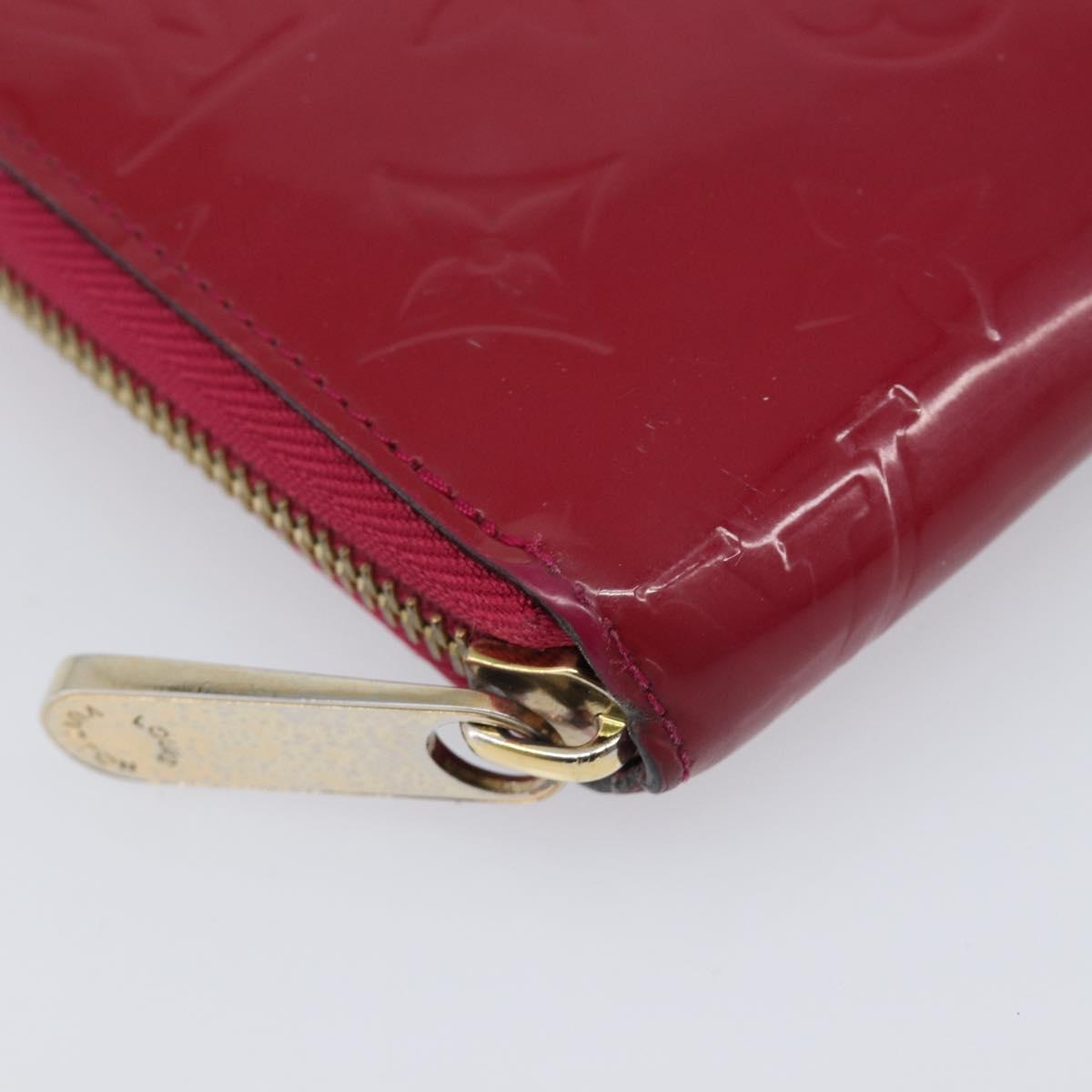 LOUIS VUITTON Monogram Vernis Zippy Wallet Magenta M61379 LV Auth BA16861