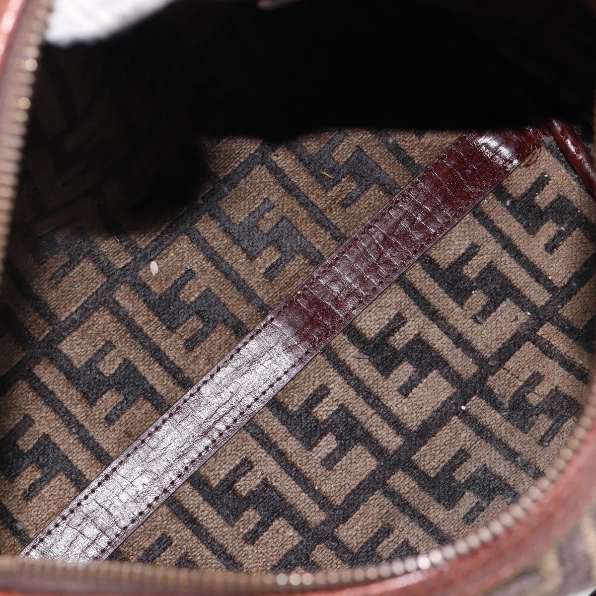 FENDI Zucca Canvas Hand Bag Brown Gold 8BH058 Auth BA16982V