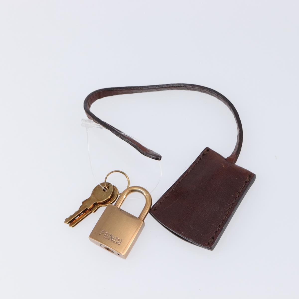FENDI Zucca Canvas Hand Bag Brown Gold 8BH058 Auth BA16982V