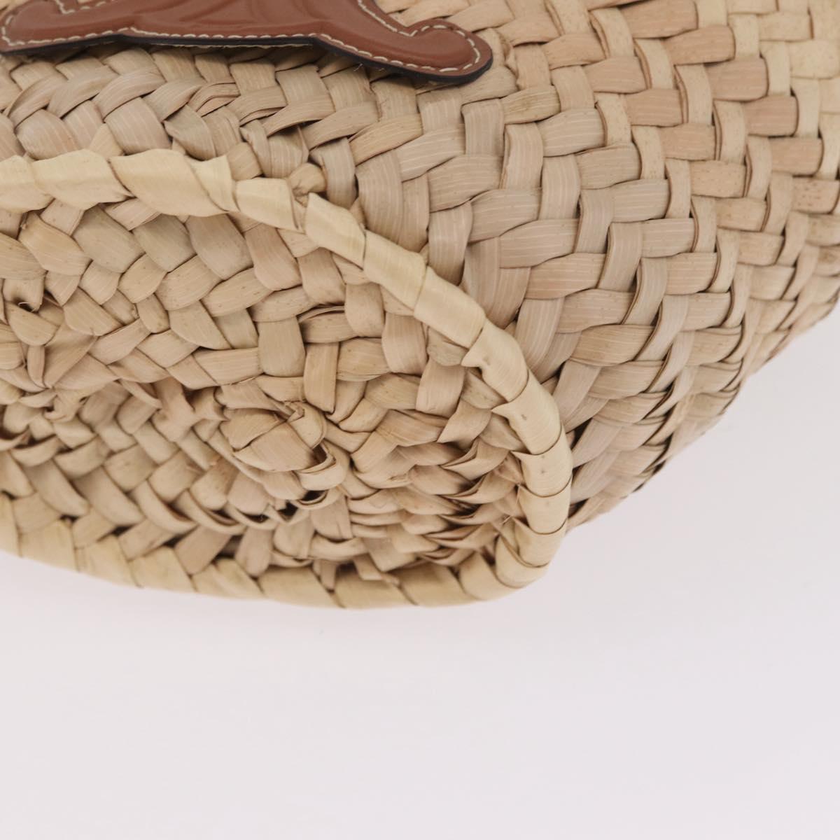 CELINE Teen Classic Panier Hand Bag Raffia Beige Brown Auth BA16985V