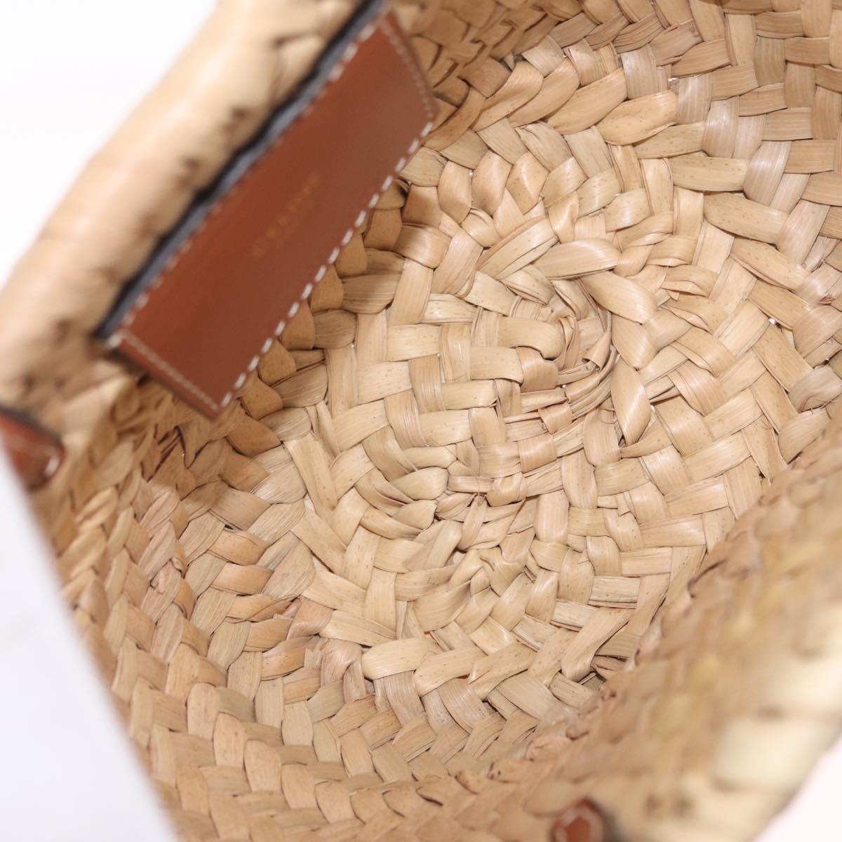 CELINE Teen Classic Panier Hand Bag Raffia Beige Brown Auth BA16985V