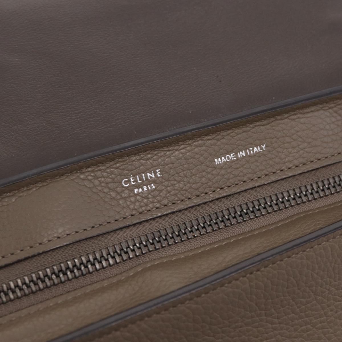 CELINE Trapeze Hand Bag Suede 2way Beige Silver Auth BA16986V