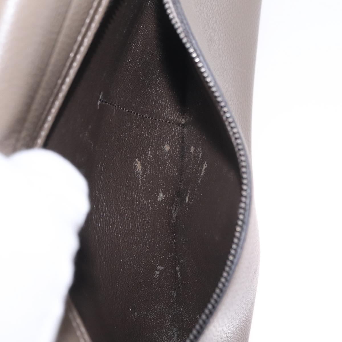 CELINE Trapeze Hand Bag Suede 2way Beige Silver Auth BA16986V