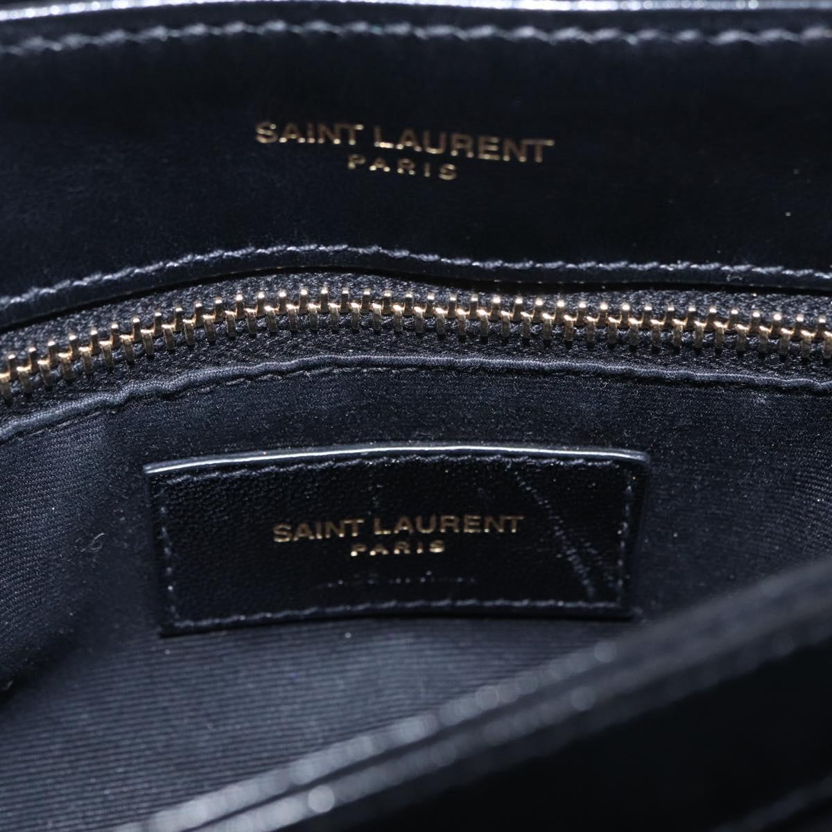 Saint Laurent Lulu Shoulder Bag Velvet Black Gold 467072 Auth BA16988V