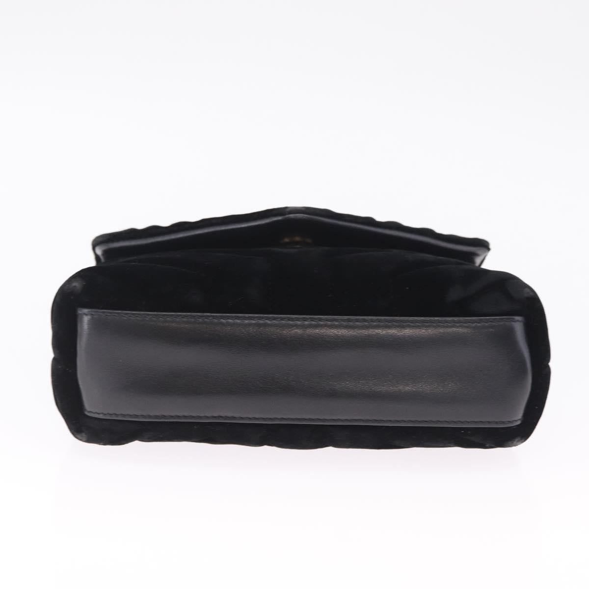 Saint Laurent Lulu Shoulder Bag Velvet Black Gold 467072 Auth BA16988V