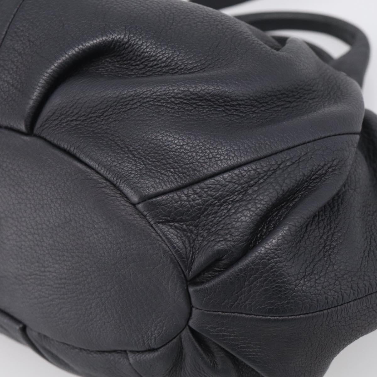 CELINE Pillow Small Hand Bag Leather 2way Black Silver Auth BA16996A