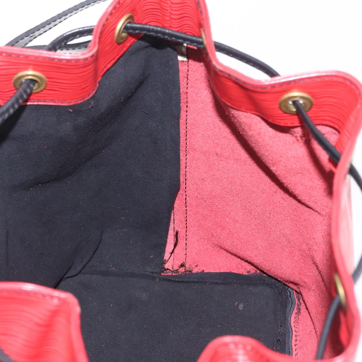 LOUIS VUITTON Epi Petit Noe Shoulder Bag Red Black M44172 LV Auth BA16998