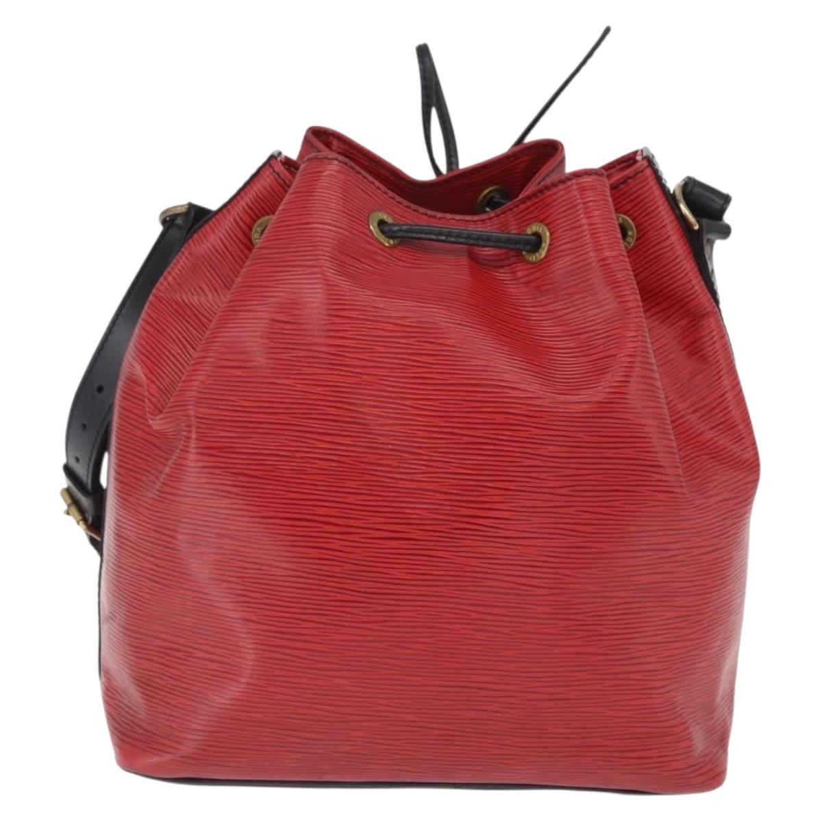 LOUIS VUITTON Epi Petit Noe Shoulder Bag Red Black M44172 LV Auth BA16998
