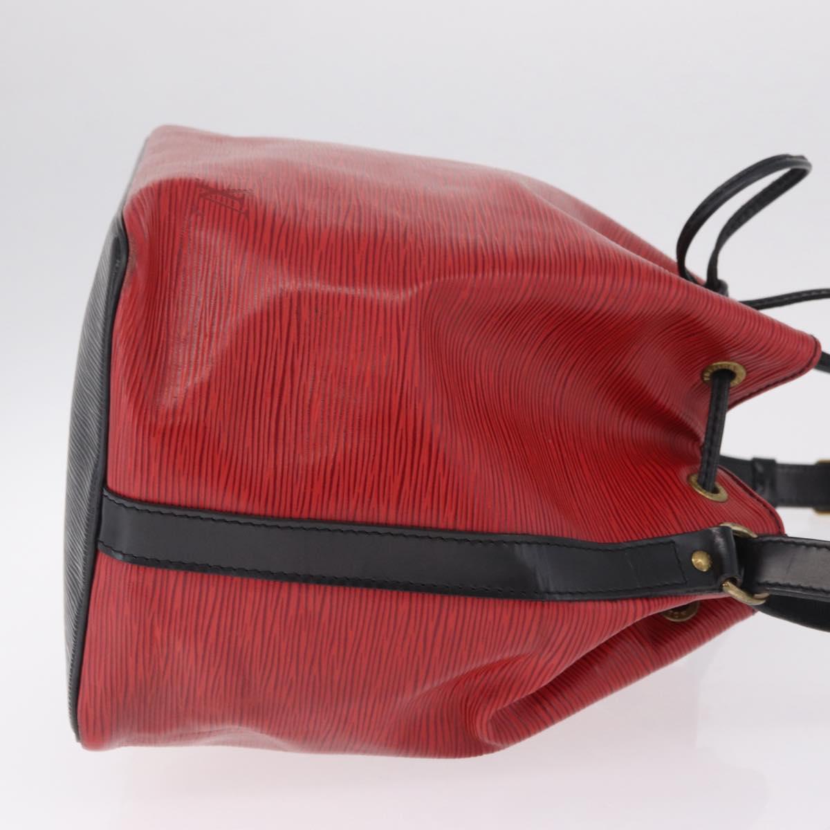 LOUIS VUITTON Epi Petit Noe Shoulder Bag Red Black M44172 LV Auth BA16998