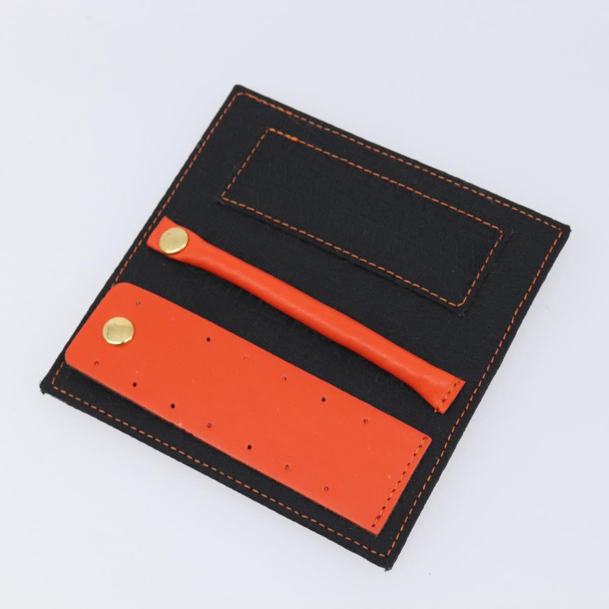 Gianni Versace Purse Pouch Canvas Orange Gold Auth BA17003A