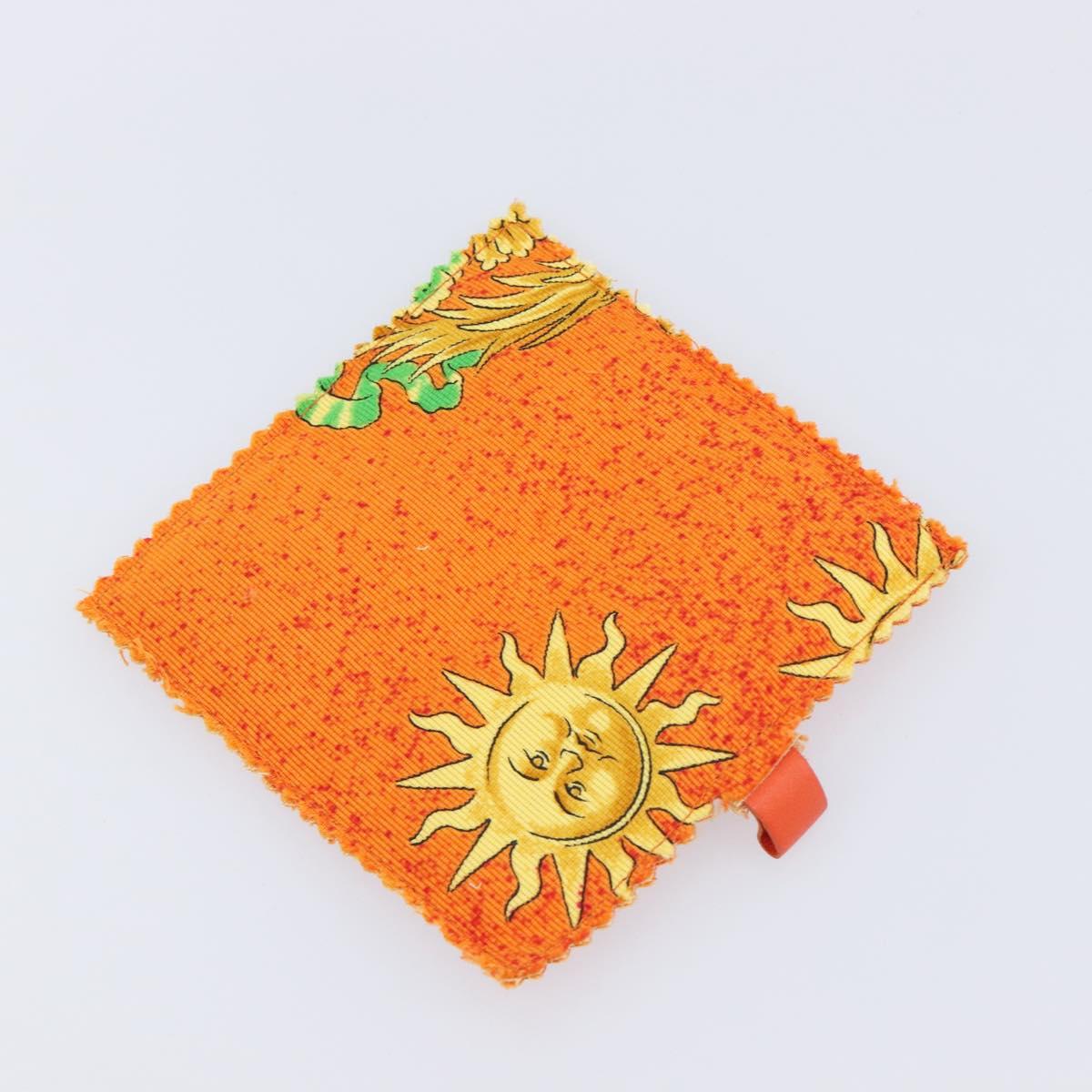 Gianni Versace Purse Pouch Canvas Orange Gold Auth BA17003A